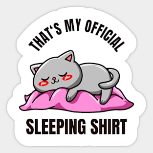 Sleeping Shirt Cute Cat Sleep Outfit Sticker